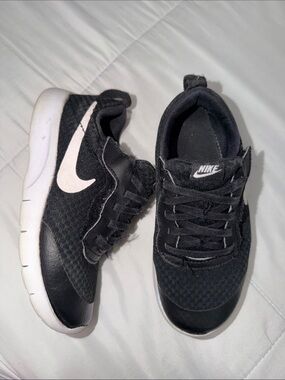 Nike Kids Black Sneakers with White Swoosh